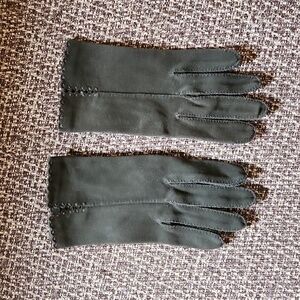 Pair of brown/green vintage gloves.